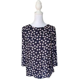 Boden Navy Floral Aria Shirt Size 4